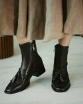 CHICME Square Toe Tassel Design Chunky Boots Sale Coupon