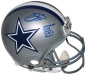 Cowboys Emmitt Smith “Stat” Signed Proline Full Size Helmet BAS Witnessed Sale Coupon