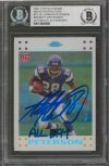 Adrian Peterson Signed 2007 Topps Chrome White Refractors #TC81 RC Card BAS Slab Sale Coupon