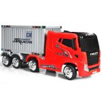 Costway12V Kids Semi-Truck with Container and Remote Control-Red Sale Coupon