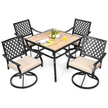 Costway5-Piece Outdoor Patio Dining Set with Soft Cushions Sale Coupon