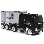 Costway12V Kids Semi-Truck with Container and Remote Control-Black Sale Coupon