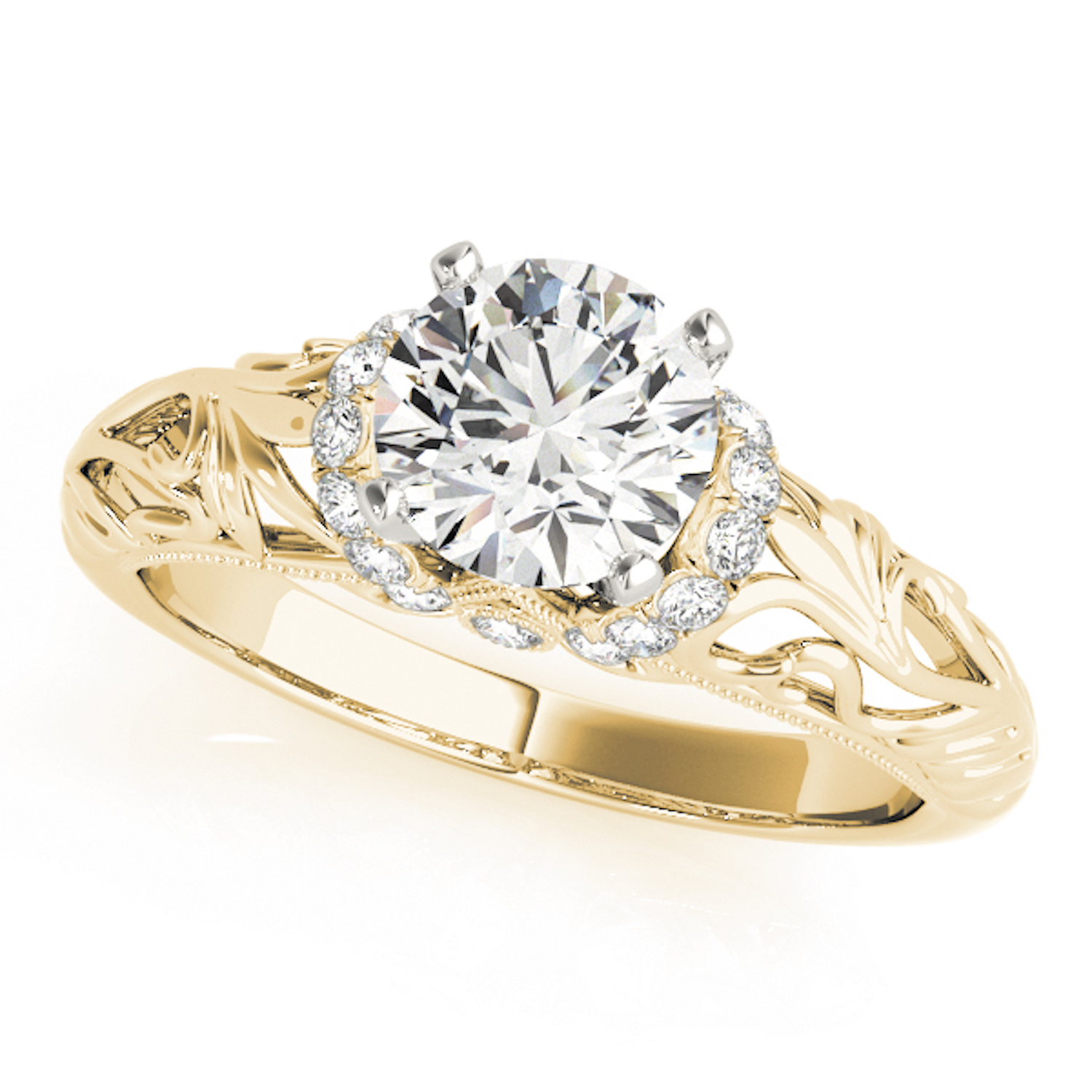 WJD Exclusives 1.2CTW Lab Grown Diamond 18K Yellow Gold Vintage-Style Solitaire Engagement Ring – 5 Sale Coupon