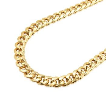 WJD Exclusives 10K Yellow Gold Hollow 9.5mm Miami Cuban Chain 24″ 26″ 28″ 30″ 32″ – 26 Sale Coupon