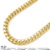WJD Exclusives 10K Yellow Gold Hollow 11mm Miami Cuban  Chain Necklace 30″ Sale Coupon