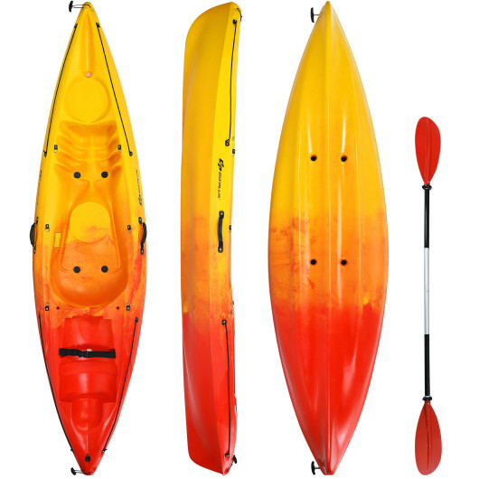 CostwaySingle Sit-on-Top Kayak with Detachable Aluminum Paddle-Yellow Sale Coupon