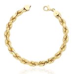 WJD Exclusives 14k Solid Yellow Gold Diamond Cut 3mm-8mm Rope Bracelet 8.5″ HEAVY – 8 Sale Coupon