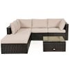 Costway6 Pieces Outdoor Patio Rattan Furniture Set Sofa Ottoman Sale Coupon