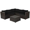 Costway6 Pieces Patio Furniture Sofa Set with Cushions for Outdoor-Black Sale Coupon