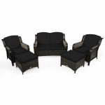 Costway5 Pieces Patio Rattan Sofa Set with Cushion and Ottoman-Black Sale Coupon