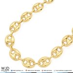 WJD Exclusives 12.3mm Fancy Puffed Anchor Mariner Chain Necklace 10K Real Yellow Gold 34″ Sale Coupon
