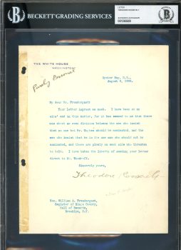 Theodore Roosevelt Signed 7×8.75 1908 Letter On White House Stationary BAS Slab Sale Coupon