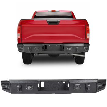 ECCPP Powder Coat Steel Rear Back Step Bumper w/4x Leds for 2015-2020 Ford F150 Sale Coupon