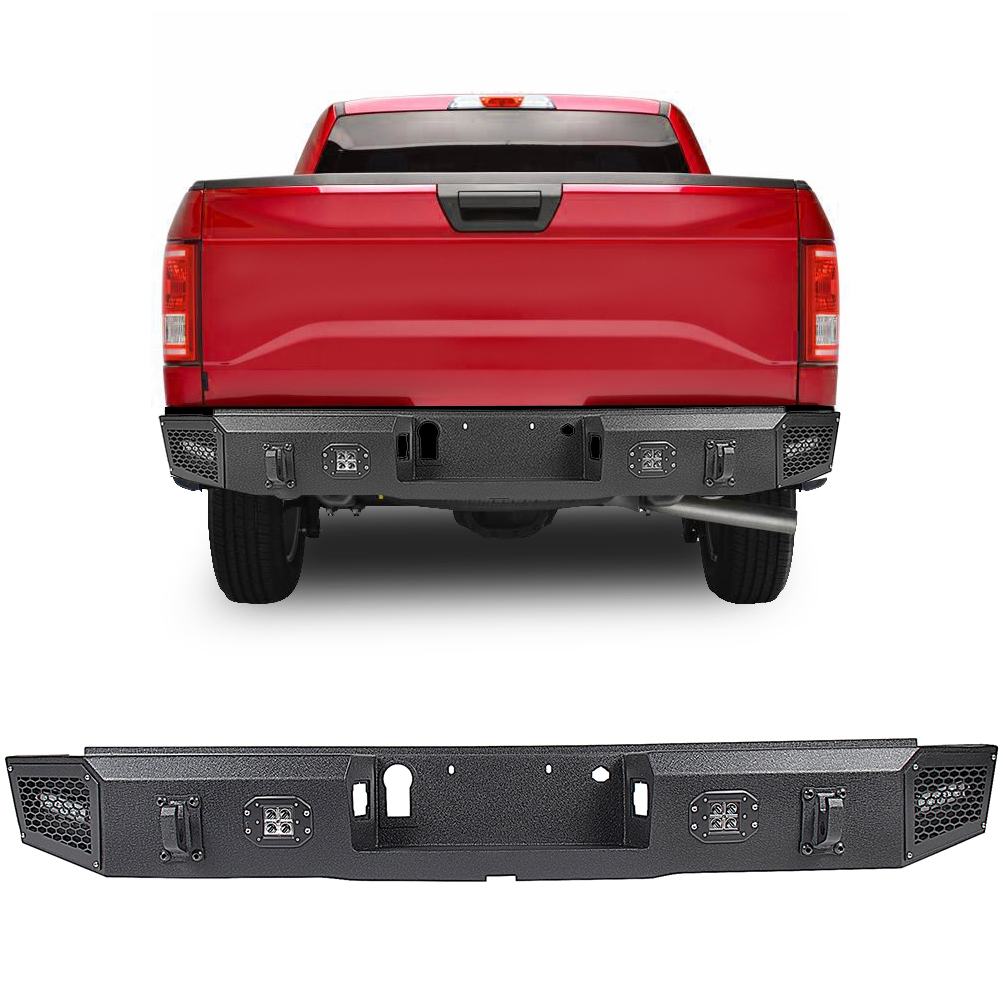 ECCPP Powder Coat Steel Rear Back Step Bumper w/4x Leds for 2015-2020 Ford F150 Sale Coupon