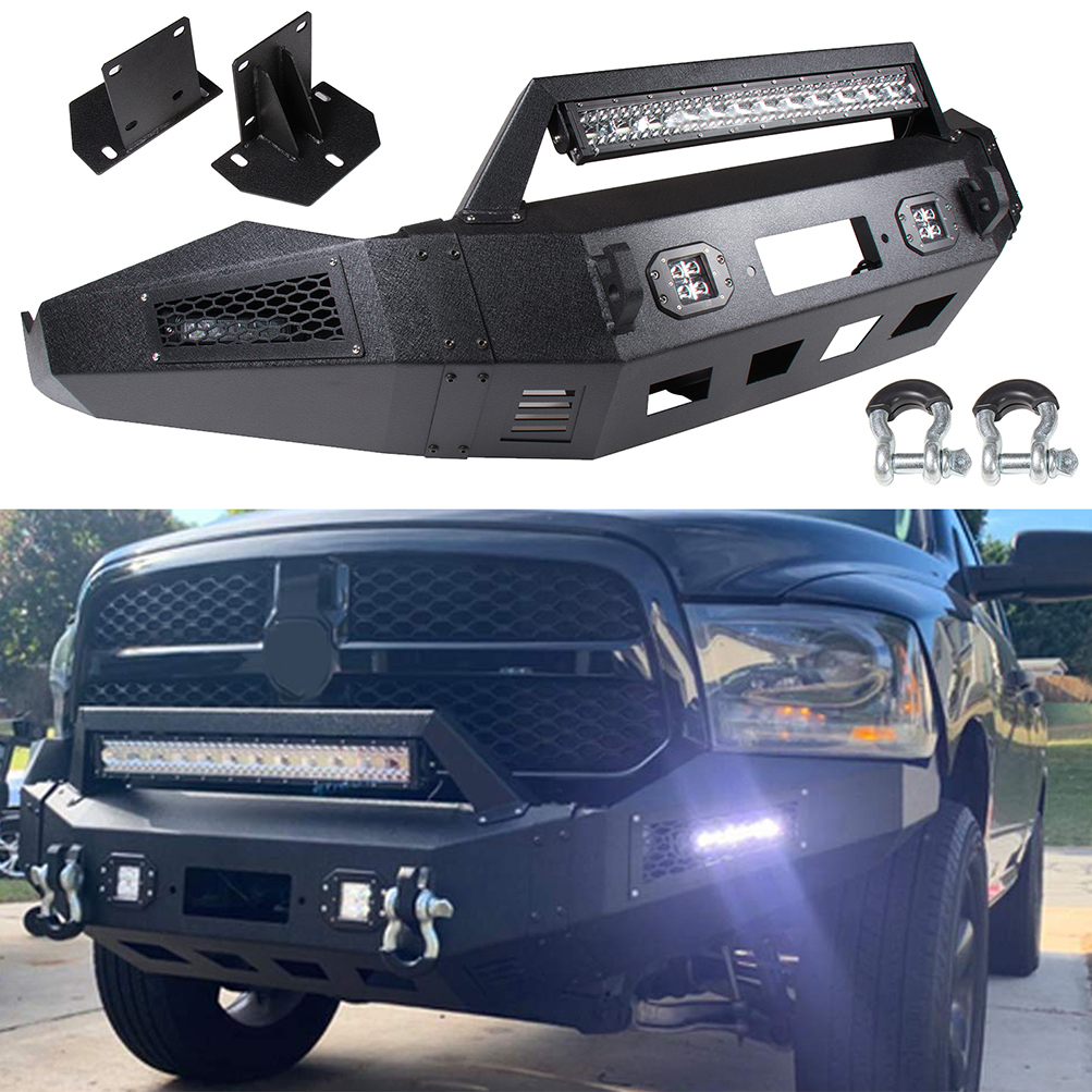 ECCPP 2013 2014-2018 Dodge Ram 1500 Steel Step front Bumper Assembly w/ light New Sale Coupon