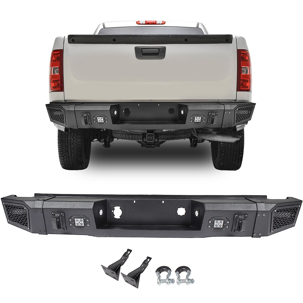ECCPP Steel Rear Bumper with 4x 20W LED Lights D-rings Black for 2013-2018 Dodge Ram 1500 Sale Coupon
