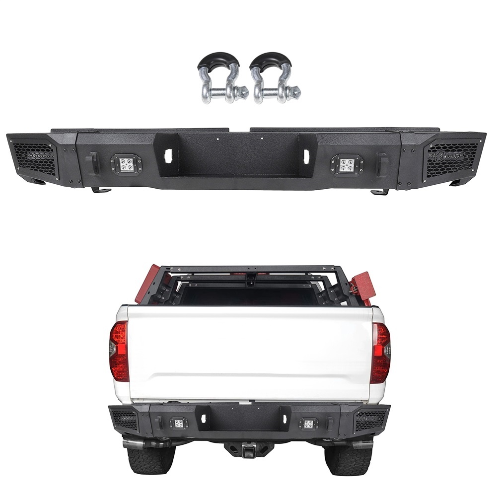 ECCPP Heavy Steel Rear Bumper Built-in 4x Led Lights D-rings for 2007-2013 Toyota Tundra Sale Coupon