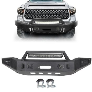 ECCPP 2014-2019 Toyota Tundra Black Texture Heavy Front Bumper Built-in Winch Plate Led Light Sale Coupon