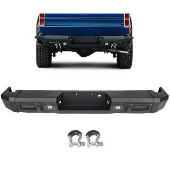 ECCPP Heavy Steel Rear Bumper w/4x Led Lights D-rings for 2009-2014 Ford F150 Sale Coupon