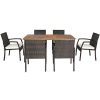 Costway7PCS Patio Rattan Cushioned Dining Set with Umbrella Hole Sale Coupon