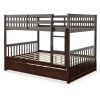 CostwayFull over Full Bunk Bed Platform Wood Bed-Brown Sale Coupon
