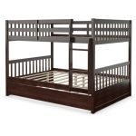 CostwayFull over Full Bunk Bed Platform Wood Bed-Brown Sale Coupon