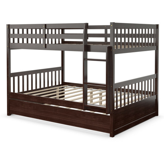 CostwayFull over Full Bunk Bed Platform Wood Bed-Brown Sale Coupon