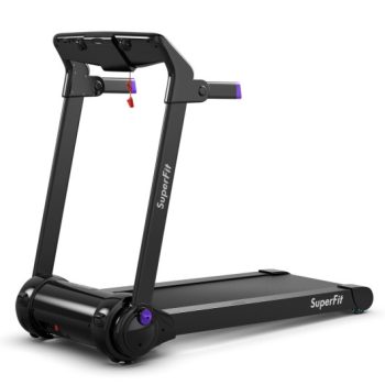 Costway3HP Folding Electric Treadmill Running Machine-Purple Sale Coupon
