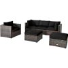 Costway6 Pcs Patio Rattan Furniture Set with Sectional Cushion-Black Sale Coupon