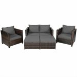 Costway5 Pieces Patio Cushioned Rattan Furniture Set-Gray Sale Coupon