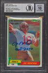 49ers Joe Montana “HOF 2000” Signed 1981 Topps #216 RC Card Auto 10! BAS Slab 3 Sale Coupon