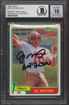 49ers Joe Montana “HOF 2000” Signed 1981 Topps #216 RC Card Auto 10! BAS Slab 4 Sale Coupon