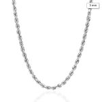 WJD Exclusives 14K Solid White Gold 5mm Diamond Cut Rope Chain Necklace 16″-30″ – 24 Sale Coupon