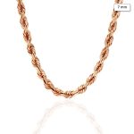 WJD Exclusives 14K Solid Rose Gold 7mm Diamond Cut Rope Chain Necklace 24″ 26″ 28″ 30″ – 24 Sale Coupon