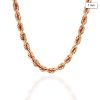 WJD Exclusives 14K Solid Rose Gold 7mm Diamond Cut Rope Chain Necklace 24″ 26″ 28″ 30″ Sale Coupon