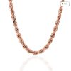 WJD Exclusives 14K Solid Rose Gold 8mm Diamond Cut Rope Chain Necklace 22″ 24″ 26″ 28″ Sale Coupon
