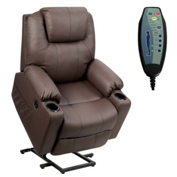 CostwayElectric Power Lift Leather Massage Sofa-Brown Sale Coupon