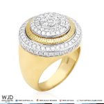 WJD Exclusives 14K Solid Yellow And White Gold 2.10Ct Natural Diamond Signet Ring VVS1-VVS2 Sale Coupon