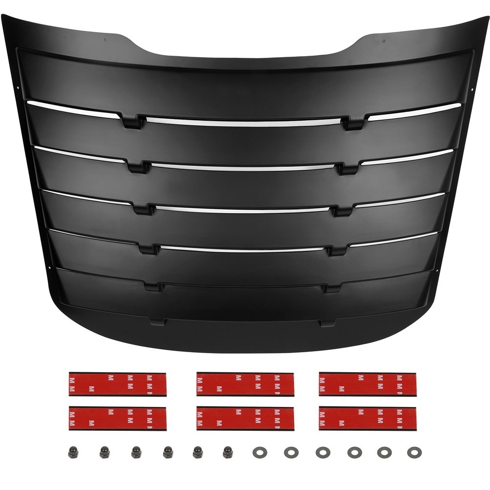 ECCPP For 2015-2020 Ford Mustang Rear Window Louvers Cover Sun Shade ABS Black Sale Coupon