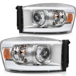 ECCPP Fits Dodge Ram 2006-2008 Chrome Headlamps LED Headlights Assembly Front Pair Set Sale Coupon