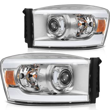 ECCPP Fits Dodge Ram 2006-2008 Chrome Headlamps LED Headlights Assembly Front Pair Set Sale Coupon