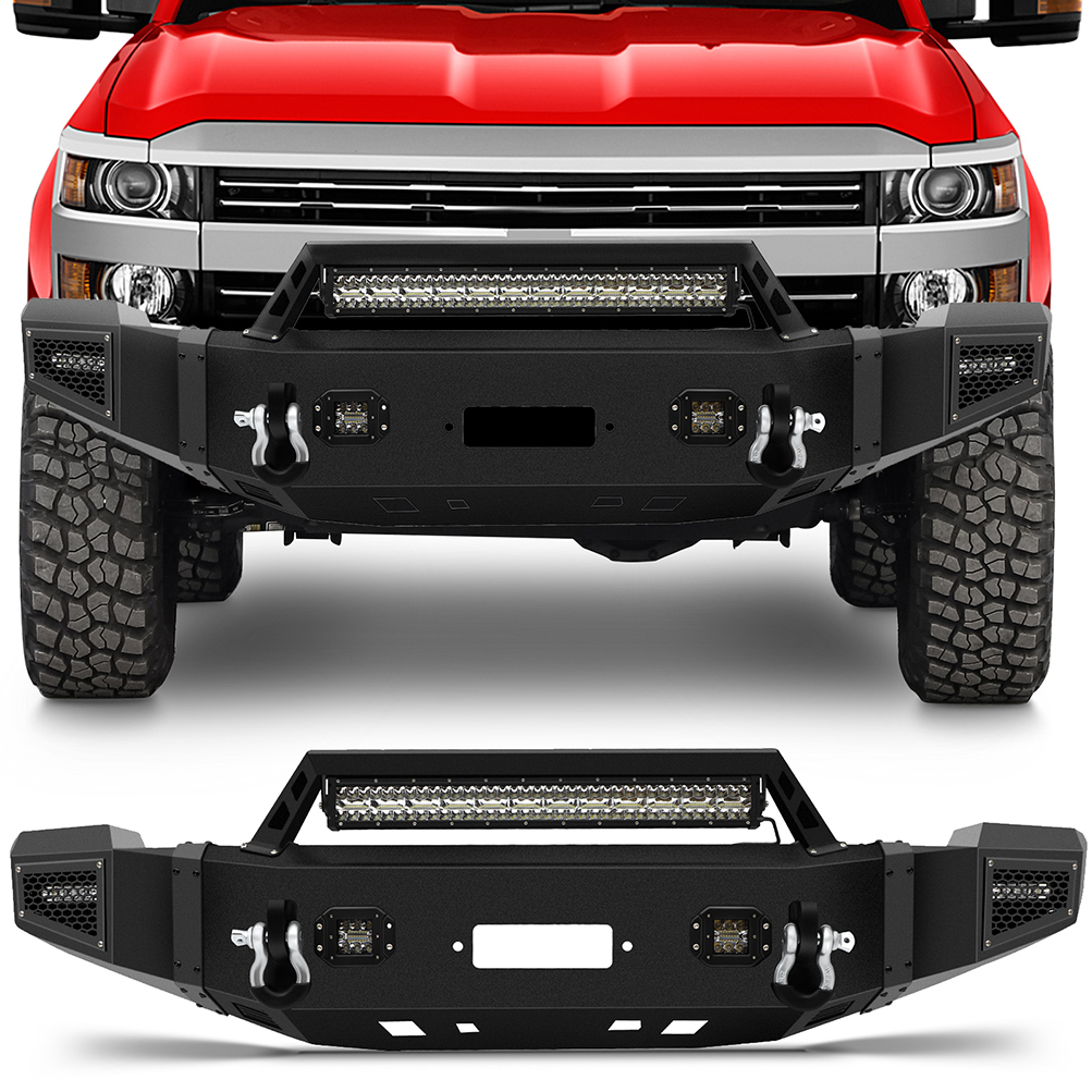 ECCPP For 2011-2014 Chevy Silverado 2500 3500 HD Complete Front Bumper w/ LED Lights Sale Coupon
