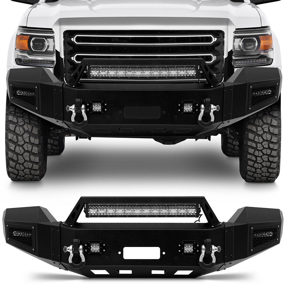 ECCPP For 2015-2019 GMC Sierra 2500 3500 Complete Front Bumper W/ LED Lights Sale Coupon