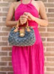 Gaby’s Bags Louis Vuitton Monogram Blue Denim Monogram Small Handbag Pleaty Satchel Coupon Sale
