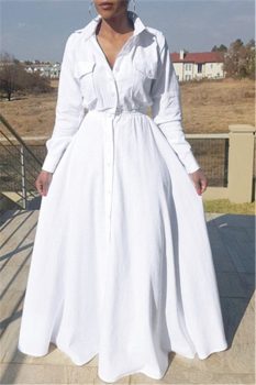 Whatwears Deal White Shirt Maxi Dress on Sale