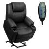 CostwayElectric Power Lift Leather Massage Sofa-Black Sale Coupon