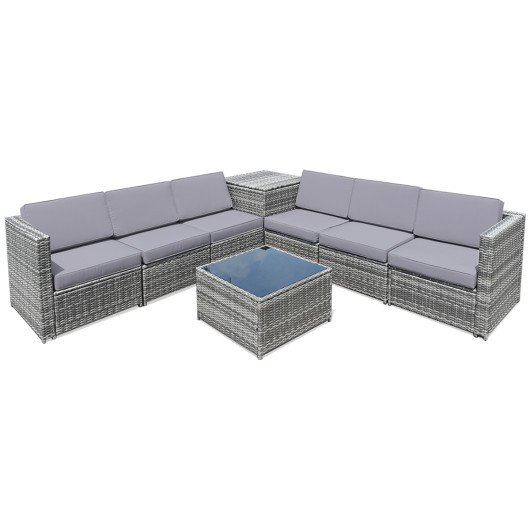 Costway8 PCS Weaving Rattan Sofa Set with Storage Outdoor Sale Coupon