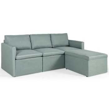 CostwayConvertible L-Shaped Sectional Sofa Couch with Reversible Chaise-Green Sale Coupon