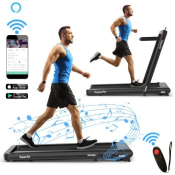 Costway4.75HP 2 In 1 Folding Treadmill with Remote APP Control-Black Sale Coupon