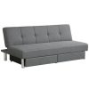 CostwayConvertible Futon Sofa Bed Adjustable Couch Sleeper with Two Drawers Grey Sale Coupon